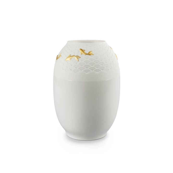 Koi Vase. Golden luster in Lladró