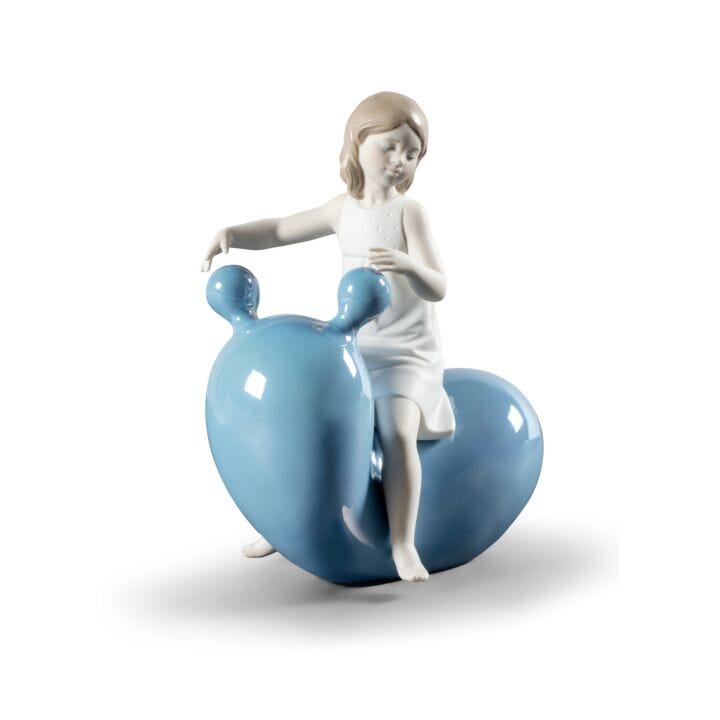 My Seesaw Balloon Girl Figurine. Blue in Lladró