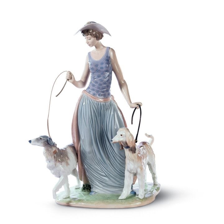 Figurina Dama con cani in Lladró