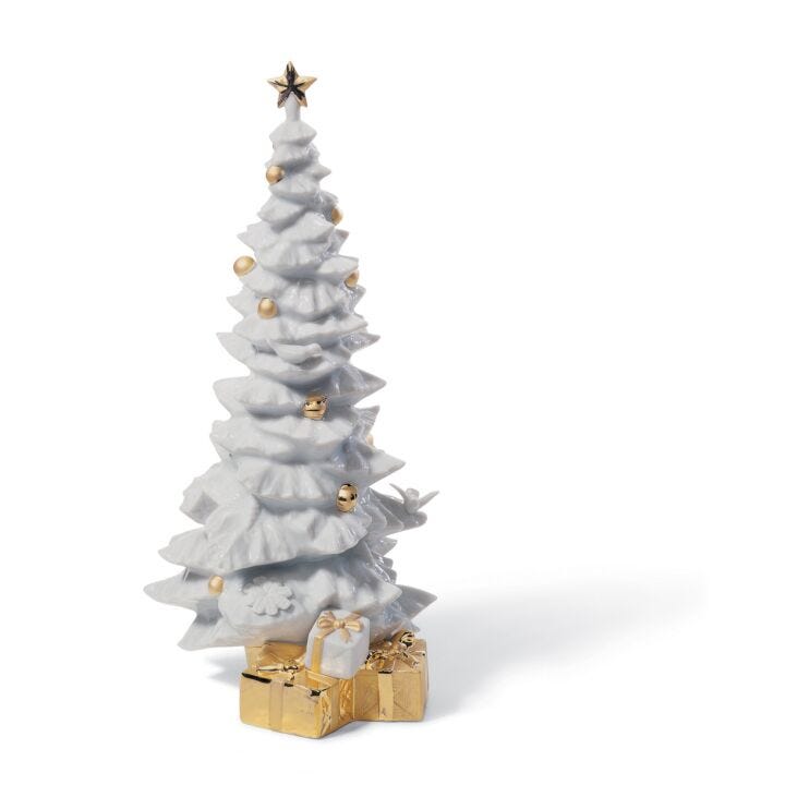 Figurina Albero di Natale con regali. Lustro oro in Lladró