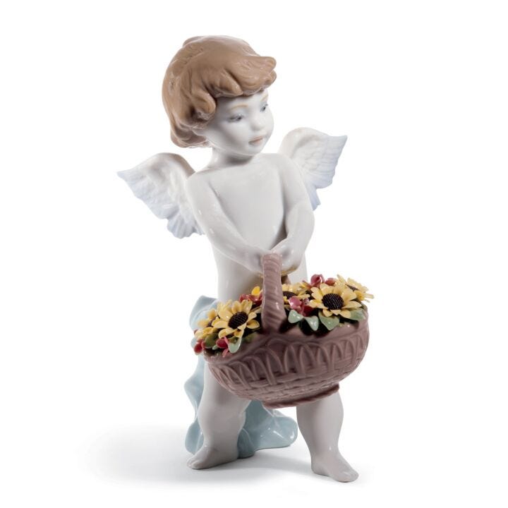 Heaven's Harvest Angel Figurine. 60th Anniversary in Lladró
