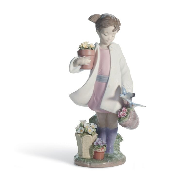 Delicate Nature Girl Figurine in Lladró