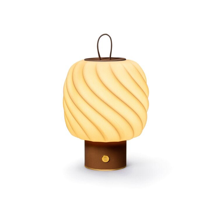 Ice Cream Portable Lamp. Medium. Leather in Lladró