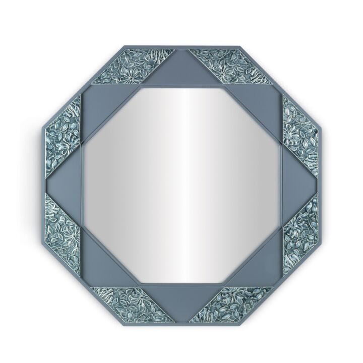 Eight sided mirror (blue) in Lladró