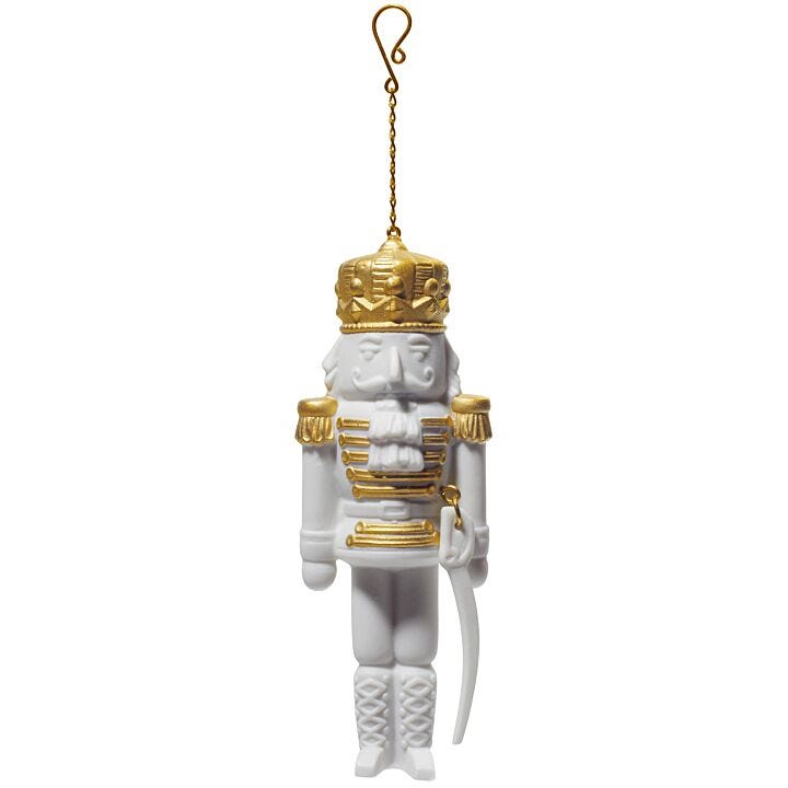 Nutcracker Christmas Ornament. Golden Lustre in Lladró