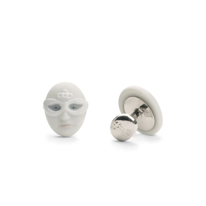 Cufflinks mask face in Lladró