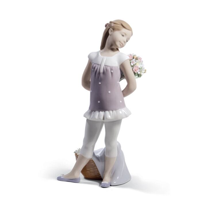 Your Favorite Flowers Girl Figurine in Lladró