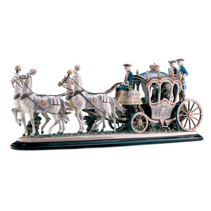 XVIIIth Century Coach Sculpture. Limited Edition in Lladró