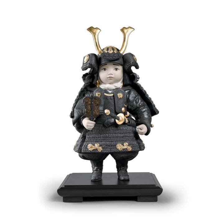 Figurina Bambino Samurai. Lustro oro in Lladró