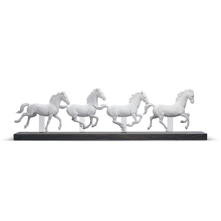 Figura caballos Grupo galope. Blanco en Lladró