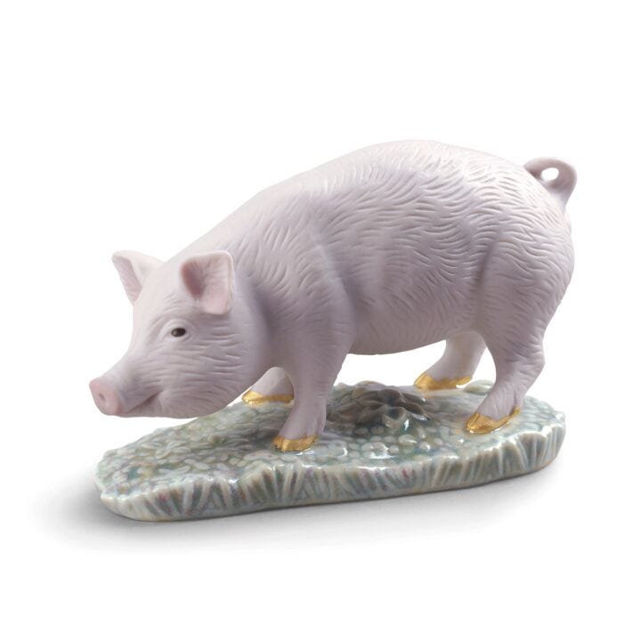 The Pig Mini Figurine in Lladró