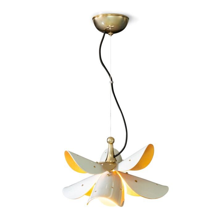 Lámpara colgante Blossom. Blanco-oro (CE/UK/CCC) en Lladró