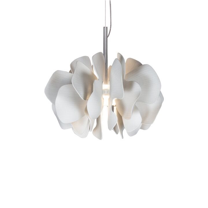 Nightbloom Hanging Lamp 40cm. White. (CE/UK) in Lladró