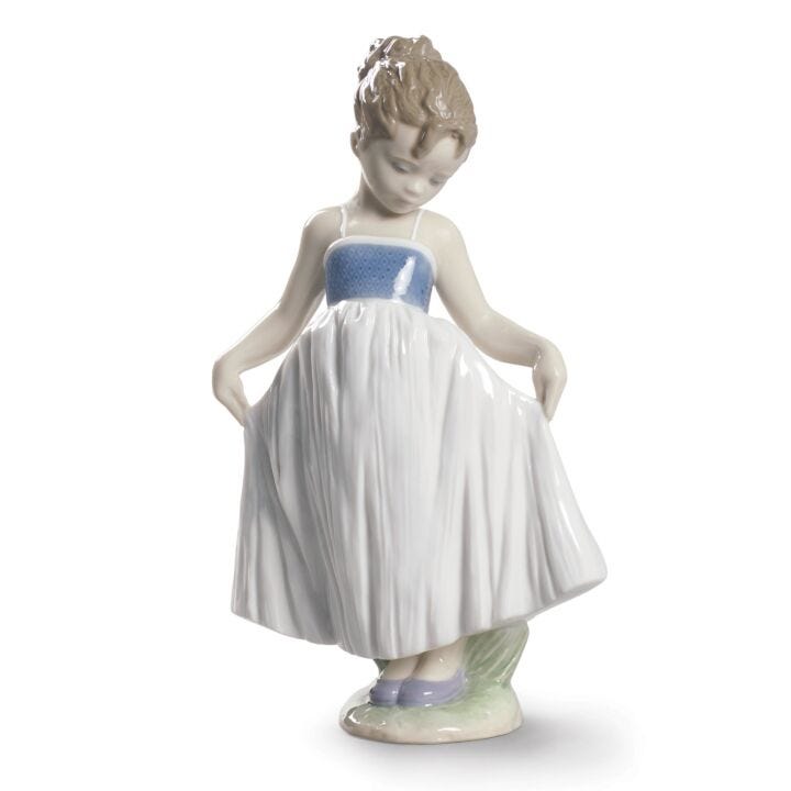 Look at My Dress Girl Figurine in Lladró