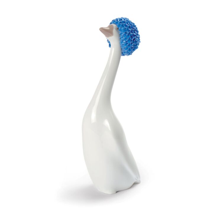 Goossiping Goose Figurine. Blue in Lladró