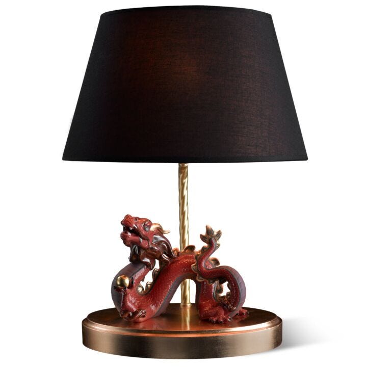 The dragon - red - Lamp (US) in Lladró