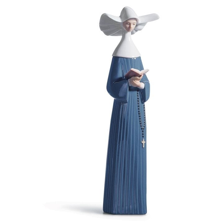 Prayerful Moment Nun Figurine in Lladró