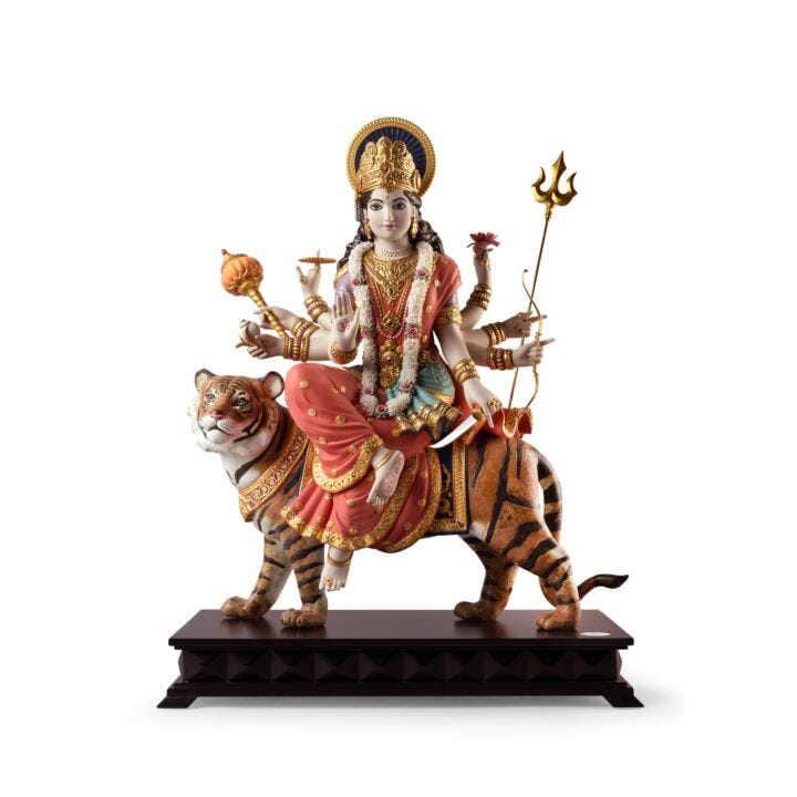 Goddess Durga Sculpture. Limited Edition in Lladró