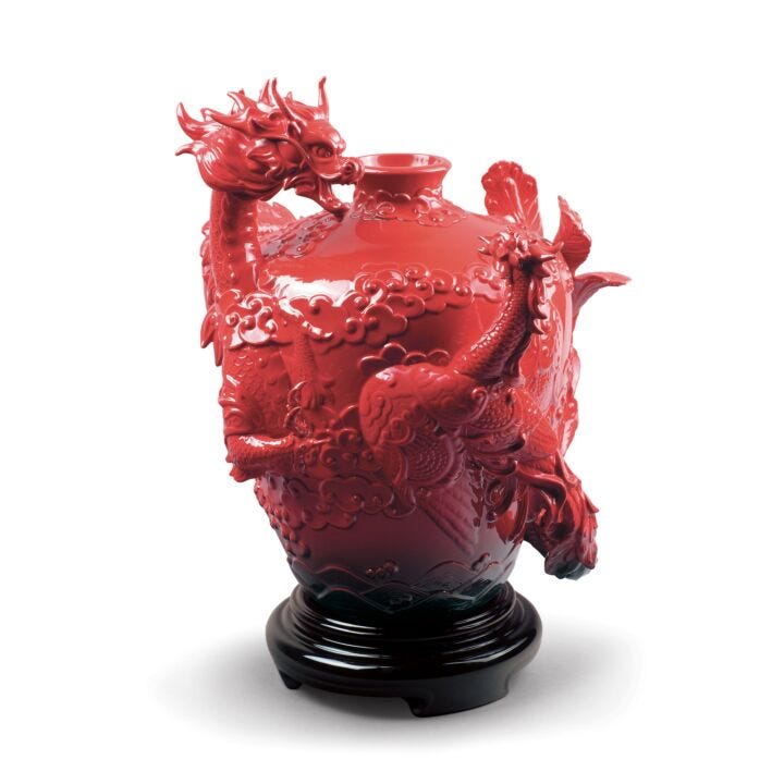 Dragon and Phoenix Vase in Lladró