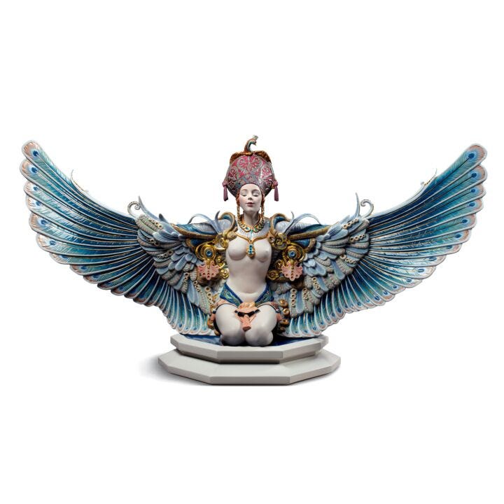 Winged fantasy Woman Sculpture. Limited Edition in Lladró