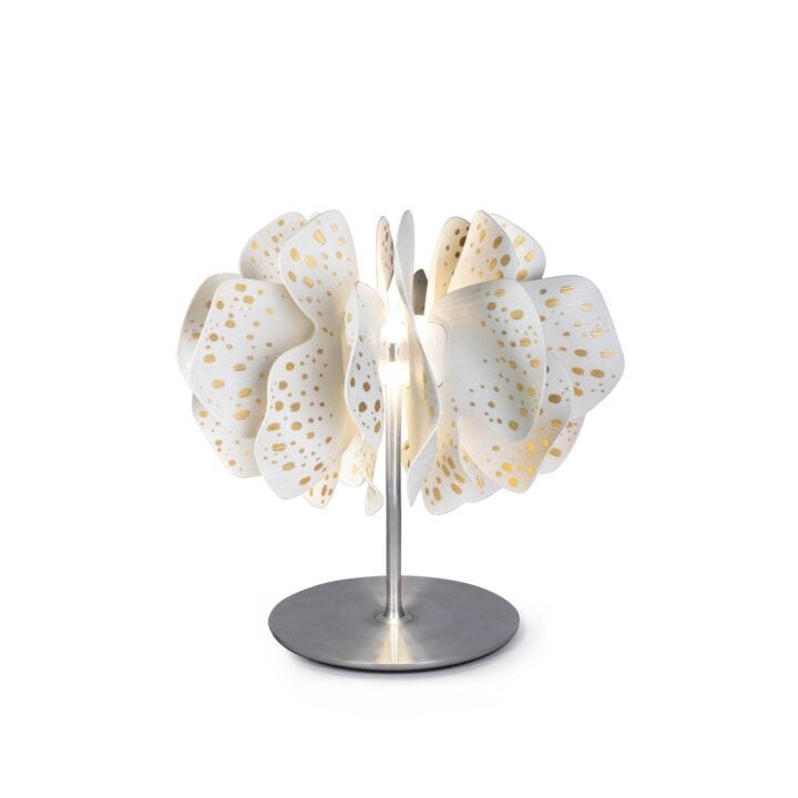 Nightbloom Table Lamp. White & gold. (CE) in Lladró