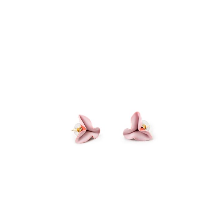 Lola  Stud Earrings. Pink & Red in Lladró