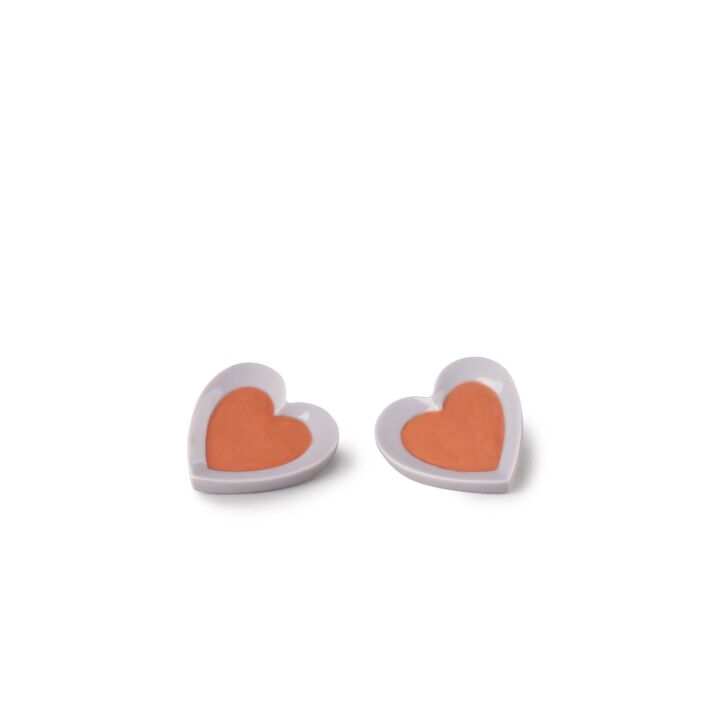 Hearts Earrings. Violet & Red in Lladró