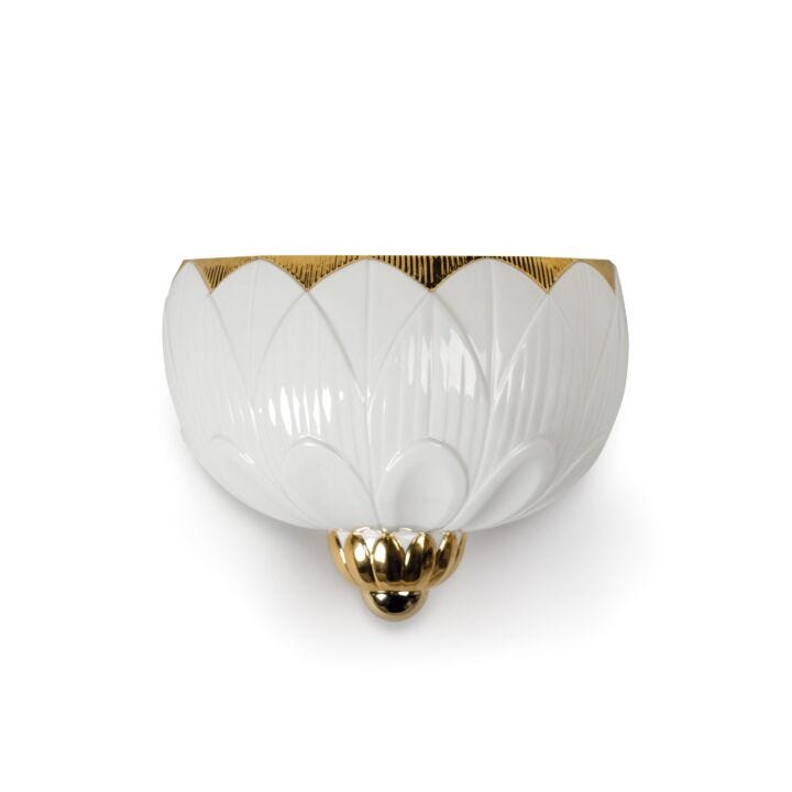 Ivy & Seed Wall Sconce. White and Gold. (US) in Lladró