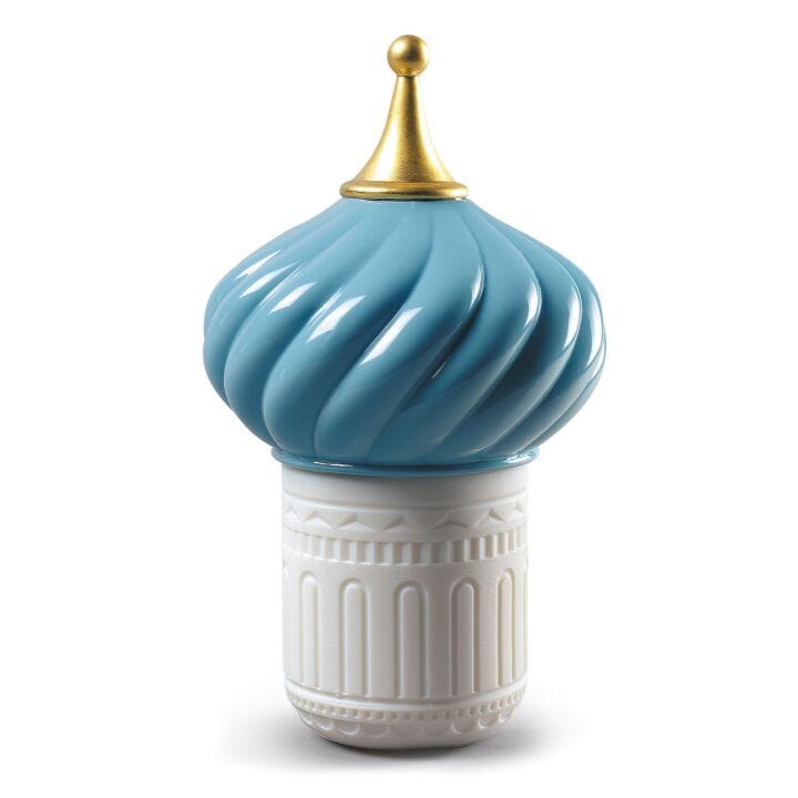 Turquoise Spire Candle 1001 Lights. Unbreakable Spirit Scent in Lladró
