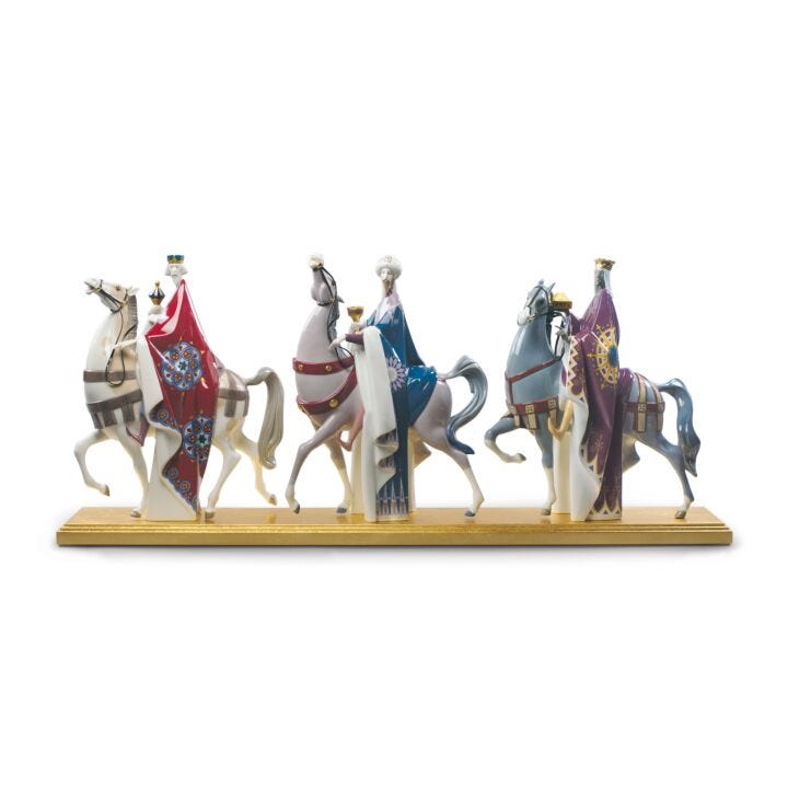 Kings Melchior, Gaspar and Balthasar Sculpture. Limited Edition in Lladró