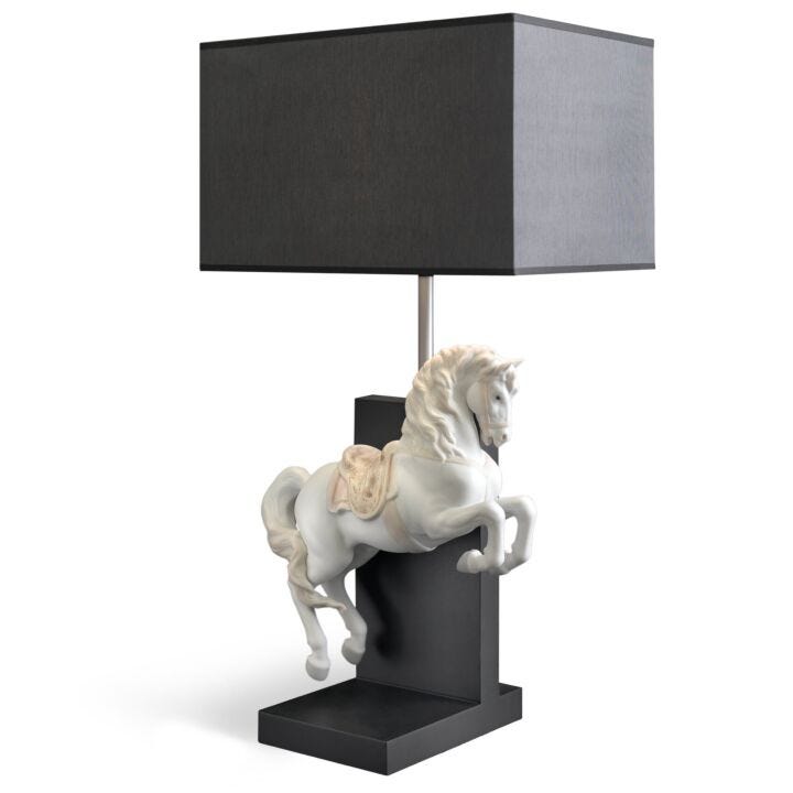 Horse on Courbette Table Lamp (UK) in Lladró