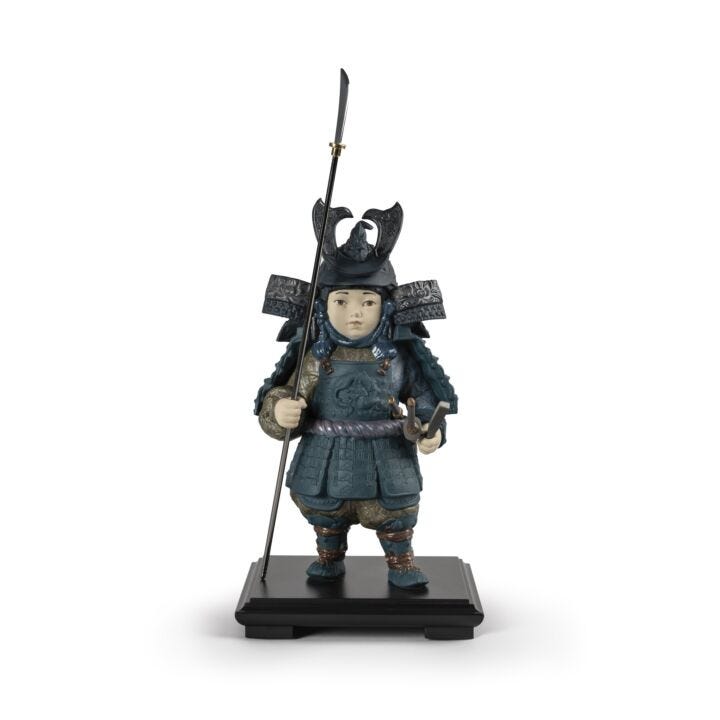 Figura Bambino Samurai. Azzurro in Lladró