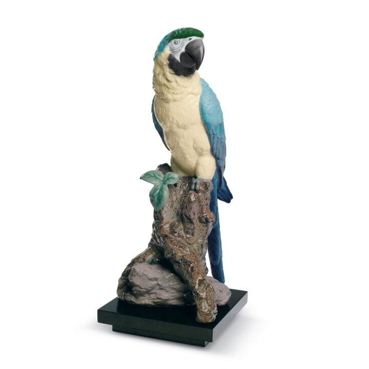 Escultura pájaro Guacamayo en Lladró