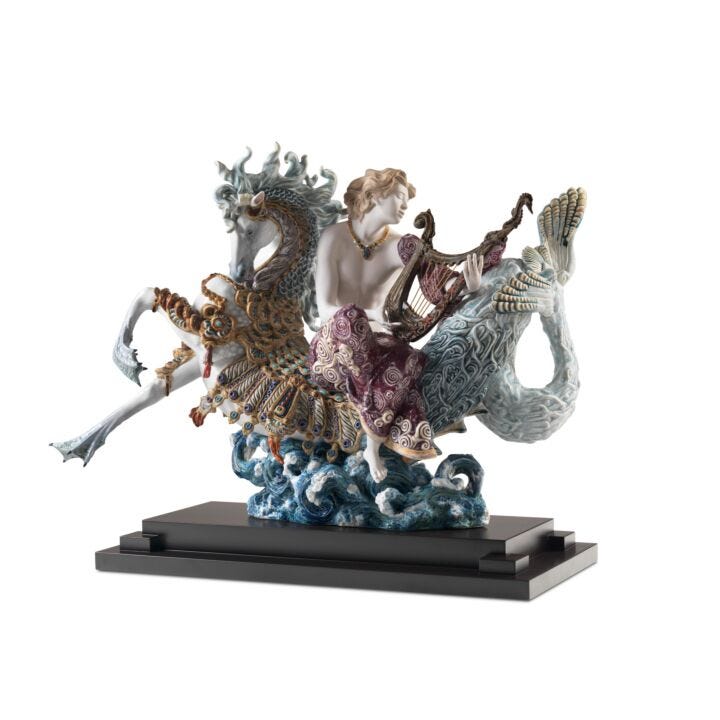 Arion on A Seahorse Sculpture. Limited Edition in Lladró