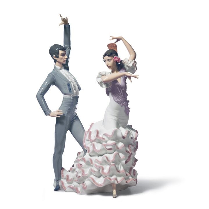 A Passionate Dance Flamenco Couple Figurine in Lladró