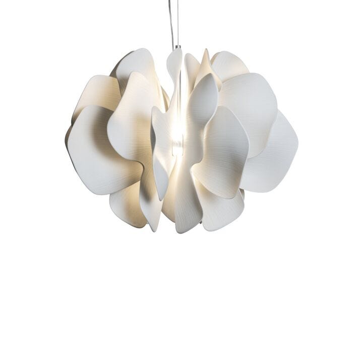 Nightbloom Hanging Lamp 60cm. White. (CE/UK) in Lladró