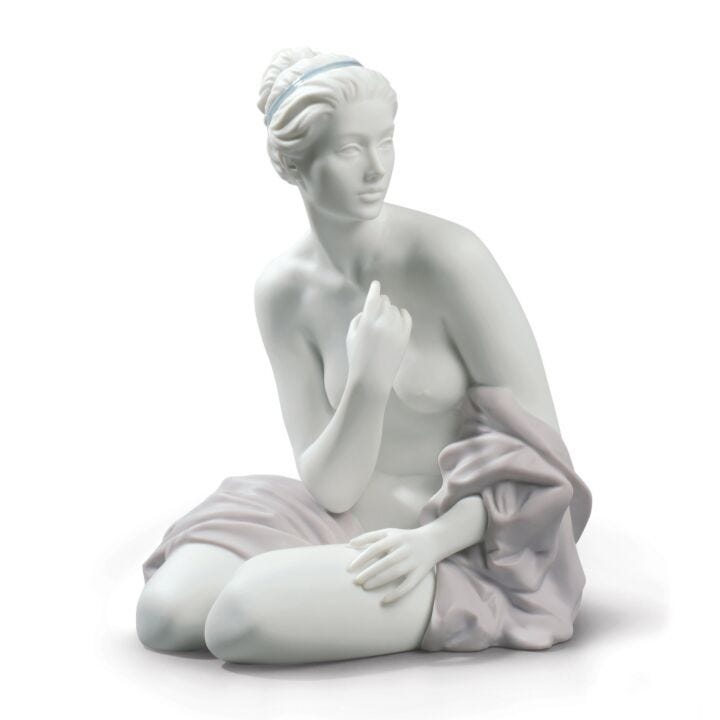 Sitting Bather Woman Figurine in Lladró