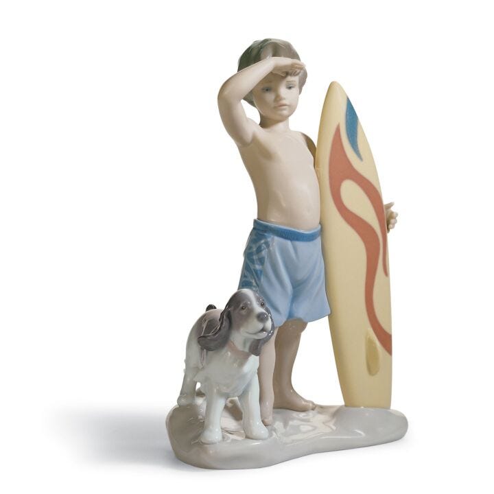 Surf's Up Boy Figurine in Lladró