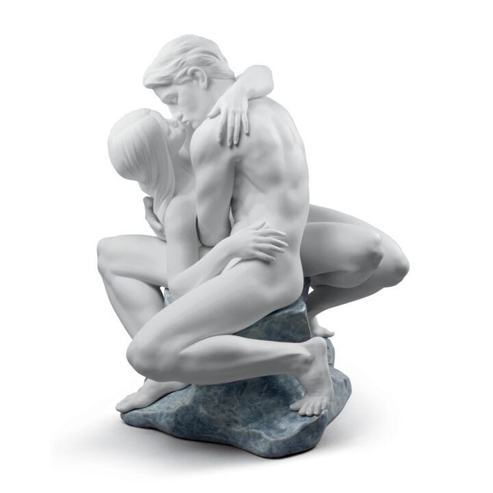 Passionate Kiss Couple Sculpture in Lladró