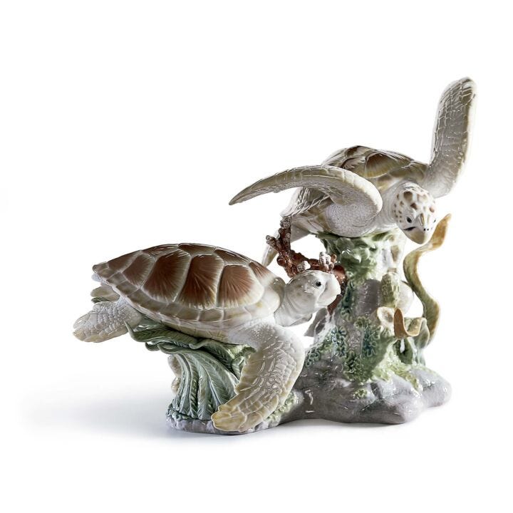 Sea Turtles Sculpture in Lladró