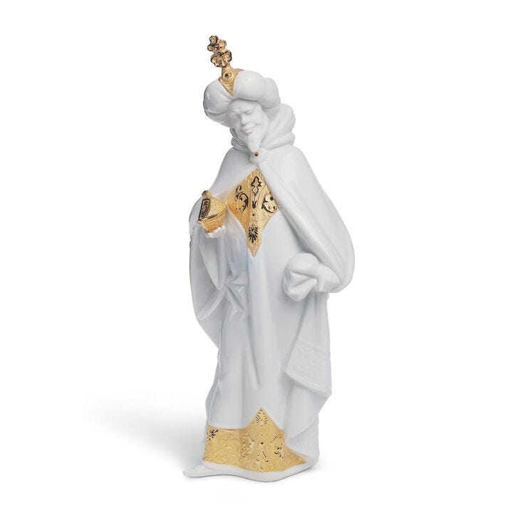King Balthasar Nativity Figurine. Golden Lustre in Lladró