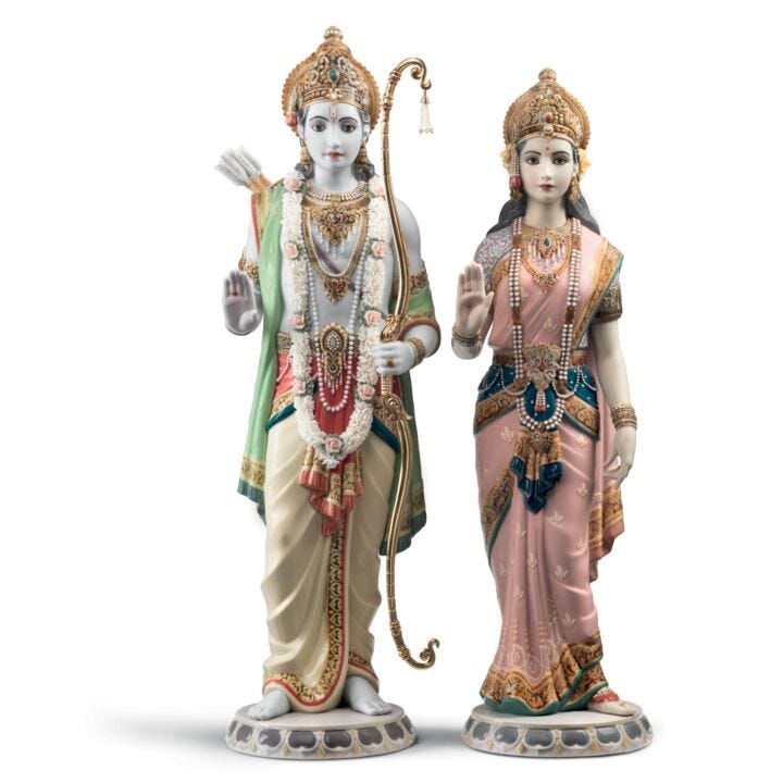 Rama and Sita Sculpture. Limited Edition in Lladró