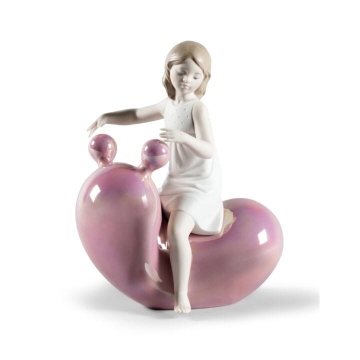 Figura niña Mi globo balancín. Rosa en Lladró