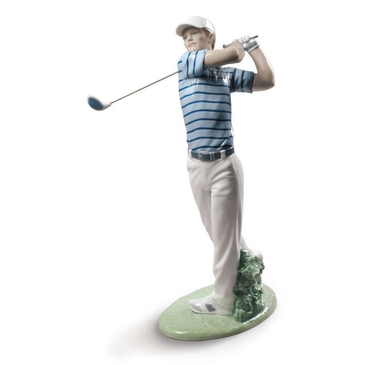 Golf Champion Man Figurine in Lladró