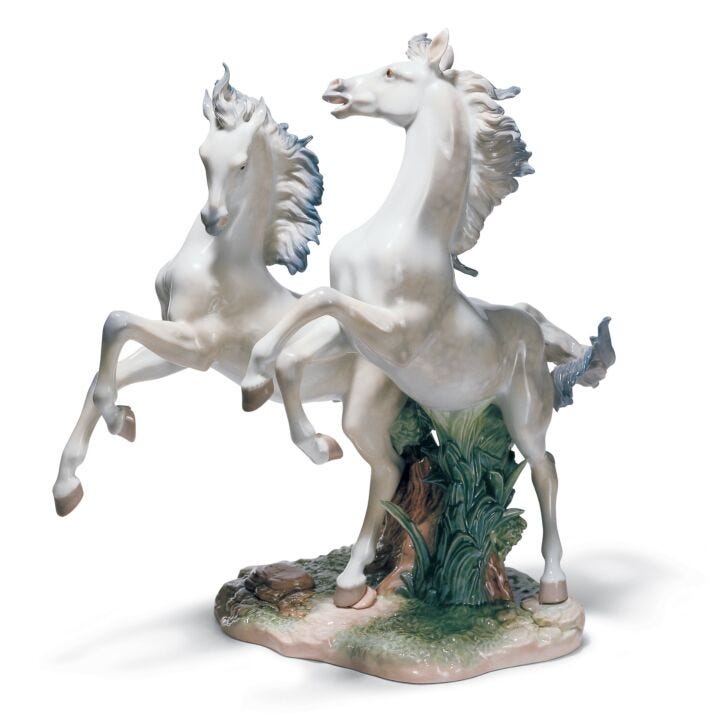 Escultura caballos Libres como el viento. Serie limitada en Lladró