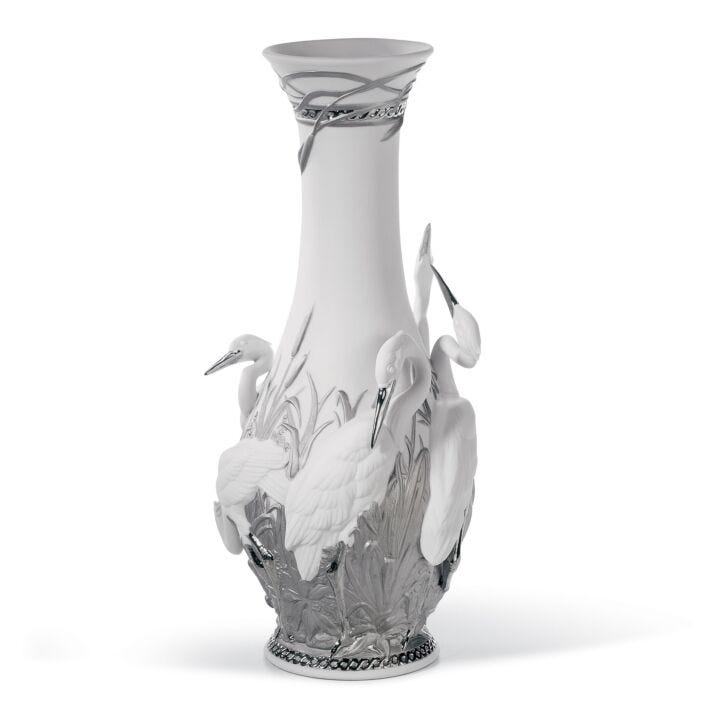 Heron's Vase I (Re-Deco/Silver) in Lladró