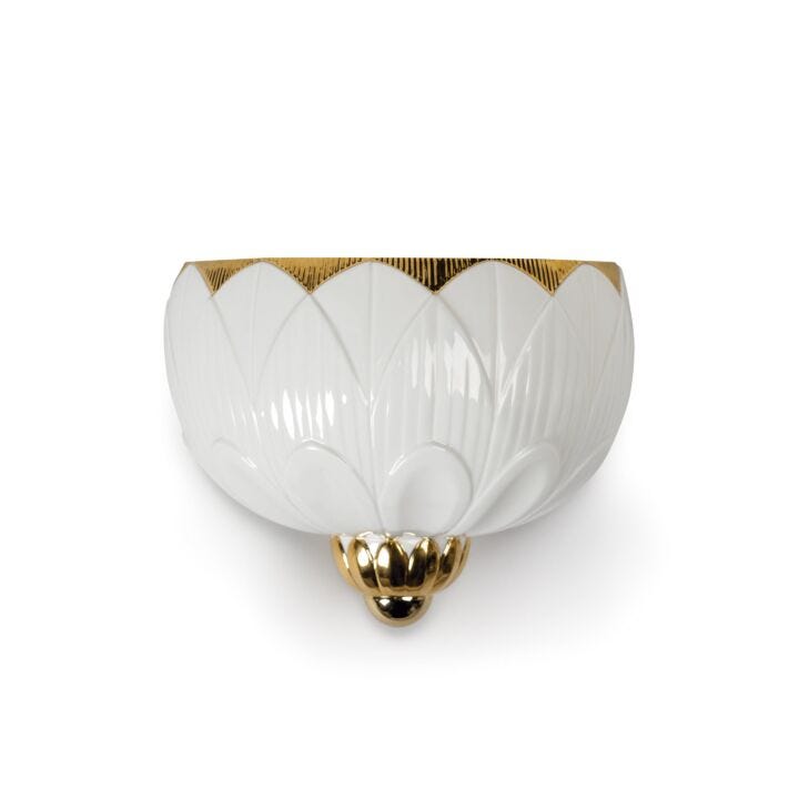 Ivy & Seed Wall Sconce. White and Gold. (CE/UK/CCC) in Lladró