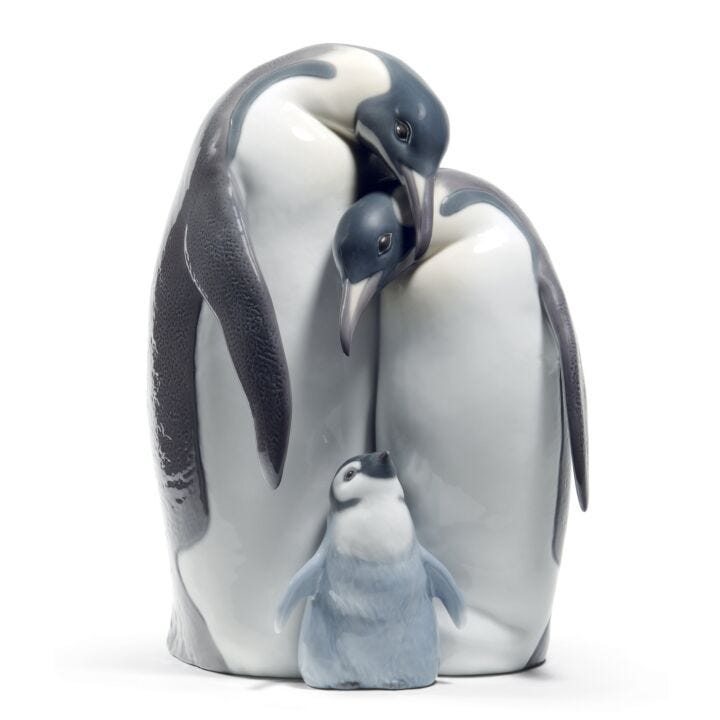 Penguin Family Figurine in Lladró