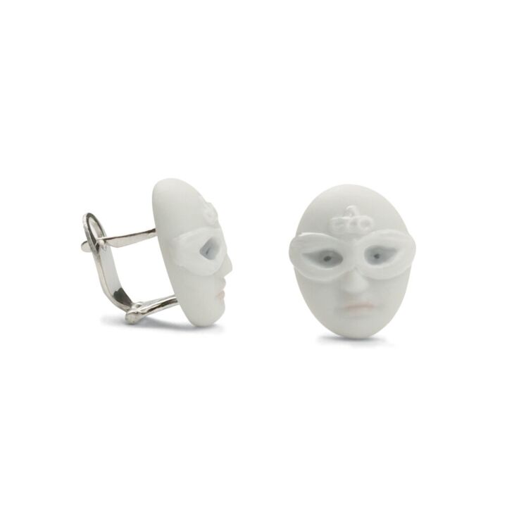 Mask Face Earrings in Lladró
