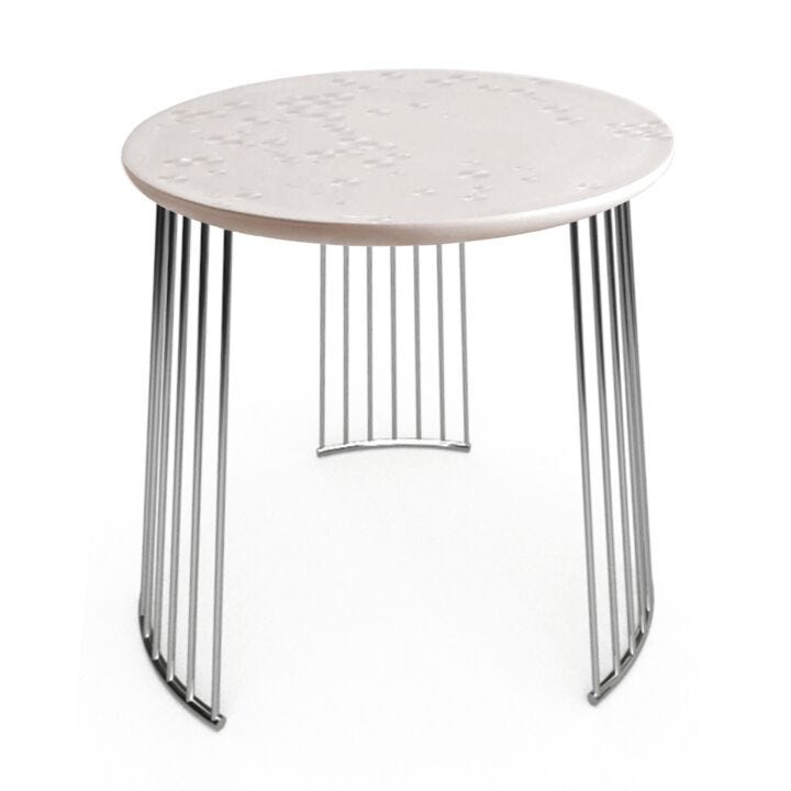 Frost Moment Table. Chrome metal in Lladró